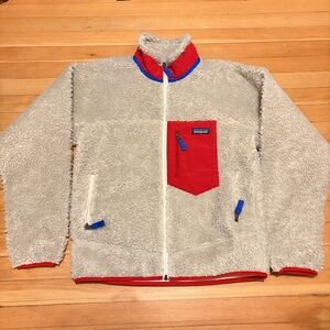 Patagonia Retro X Deep Pile Fleece Jacket windproof oatmeal red
